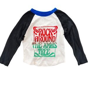 Crewcuts Boys Size 3 Long Sleeve T Shirt Rock Around the‎ Xmas Tree Holiday